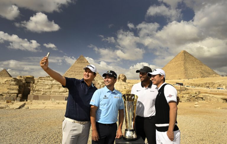 Golfing stars wowed by Giza Pyramids ahead of International Series Egypt