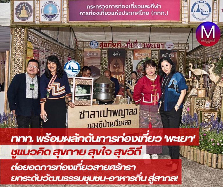 ททท. พร้อมผลักดันการท่องเที่ยวจังหวัดพะเยา ชูแนวคิด “สุขกาย สุขใจ สุขวิถี” มุ่งส่งเสริมการท่องเที่ยว “Wellness” พร้อมต่อยอดการท่องเที่ยวสายศรัทธา ยกระดับวัฒนธรรมประเพณีชุมชนและอาหารท้องถิ่นสู่สากล   